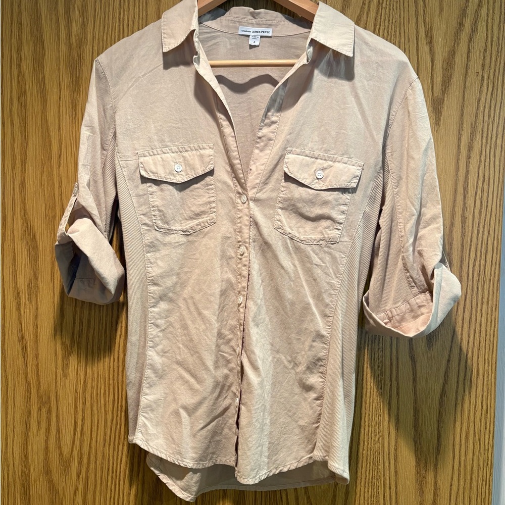 James Perse 100% Cotton Casual Button-Down Shirt Size 4
